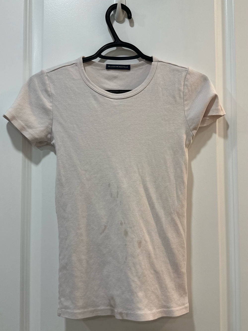 Brandy Melville Light Pink Crewneck Short Sleeve Tee